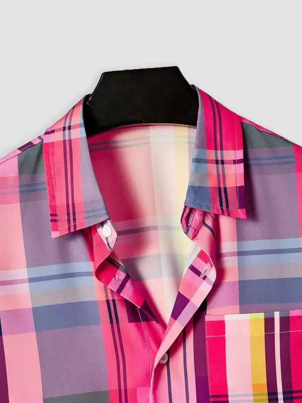 Hot Pink Design Beach and casual Multicolor Printed Shirt Cotton Material Half Sleeves Mens blackdock