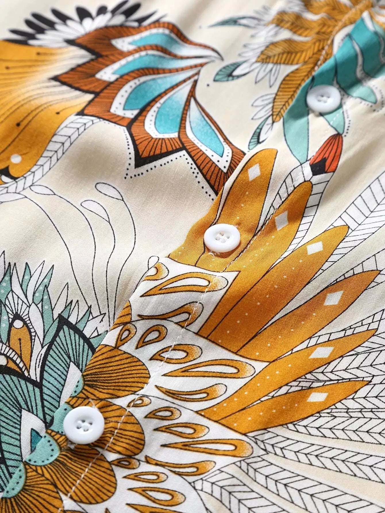 Peacock Feather Design Beach and casual Multicolor Printed Shirt Cotton Material Half Sleeves Mens blackdock