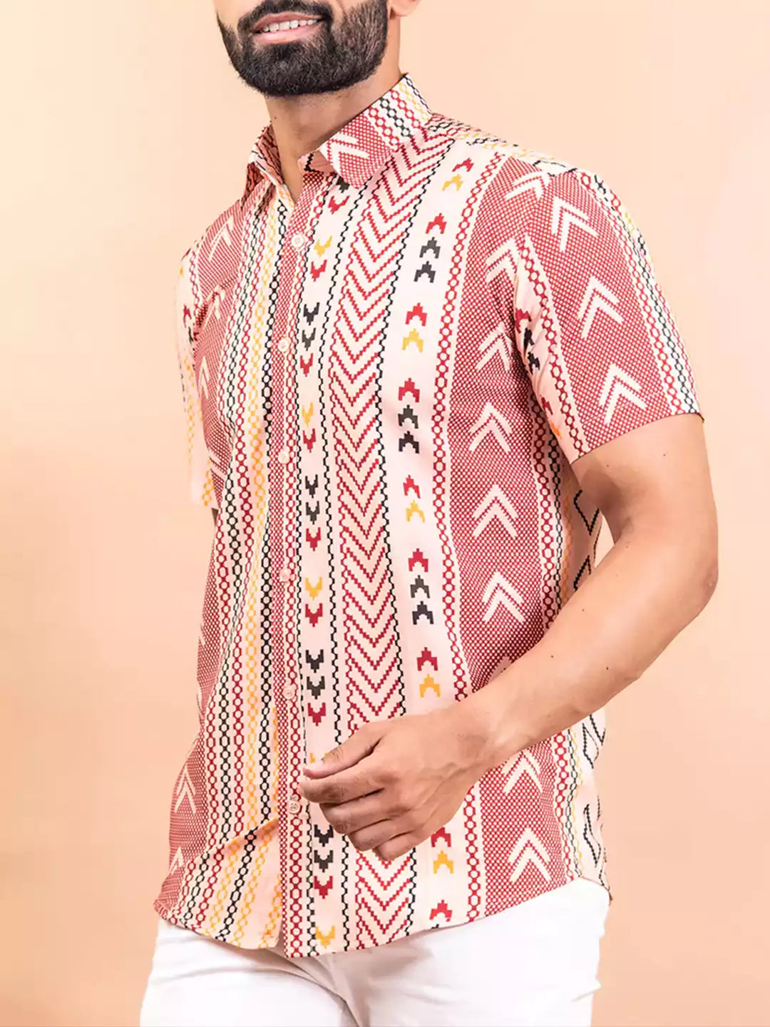 Doodles Pattern MultiColor printed Men's Cotton Casual Shirt Half Sleeve available on RoscoeShirts