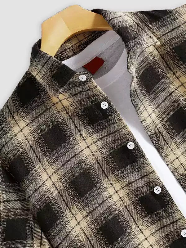 Yellow Block Pattern Beach and casual Multicolor Printed Shirt Cotton Material Half Sleeves Mens blackdock