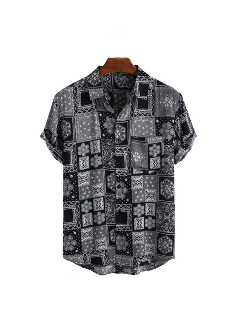 Urbane Latest Men Printed Half Sleeves Cotton Shirts RoscoeShirts