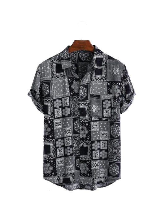 Urbane Latest Men Printed Half Sleeves Cotton Shirts RoscoeShirts