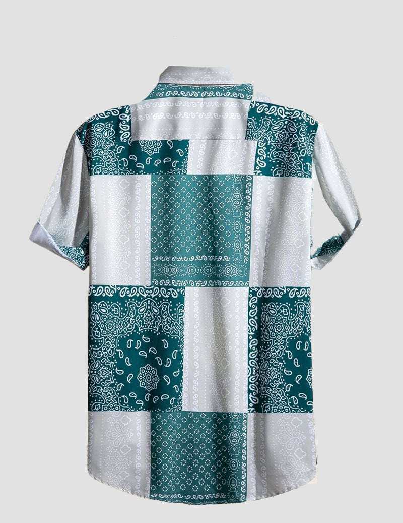 Best printed shirt in flowy fabric. Regular collar. Short sleeve. Button fastening on the front section. RoscoeShirts