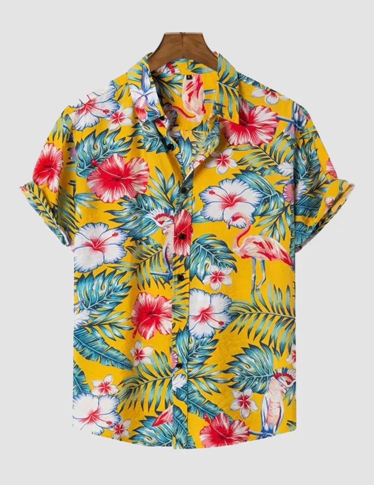 Men's natural printed Casual and Beach Wear Half Sleeves Shirts RoscoeShirts