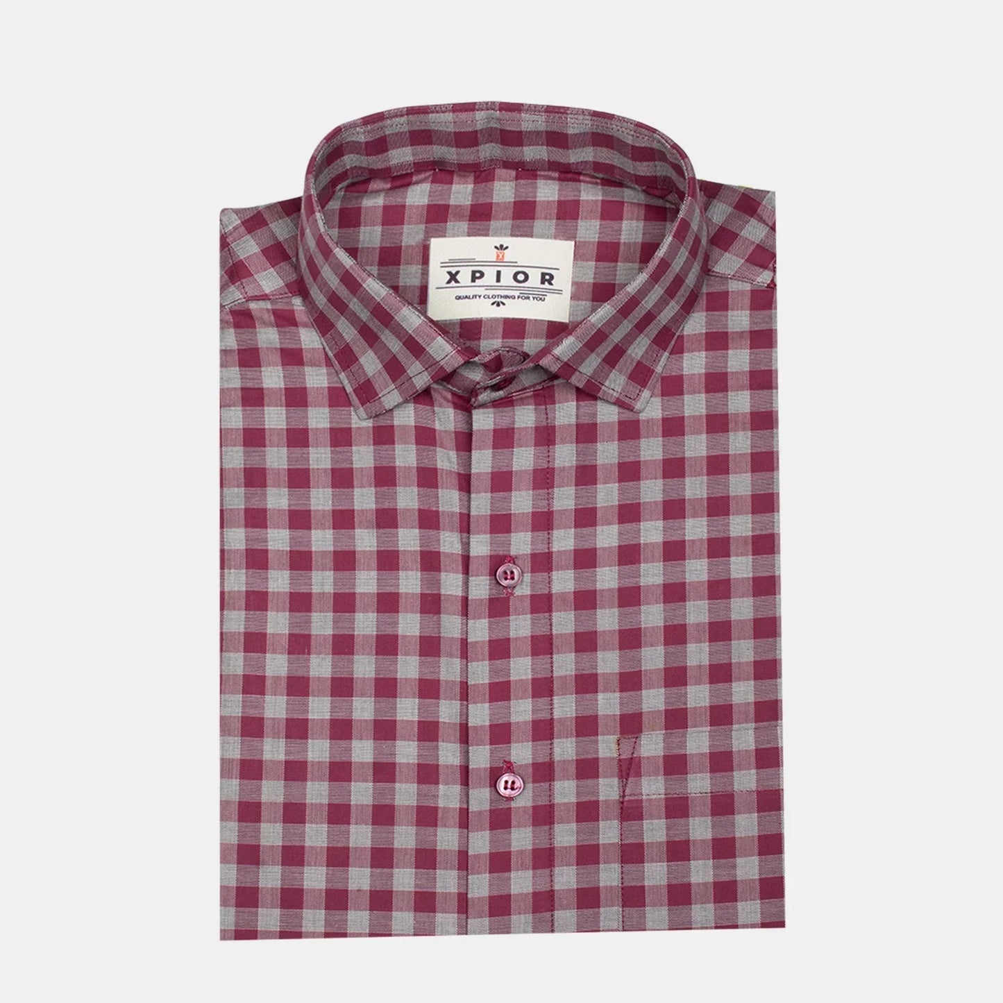 Men's Full Sleeves Mini Checks Shirt Premium Collection Cotton Fabric Pink