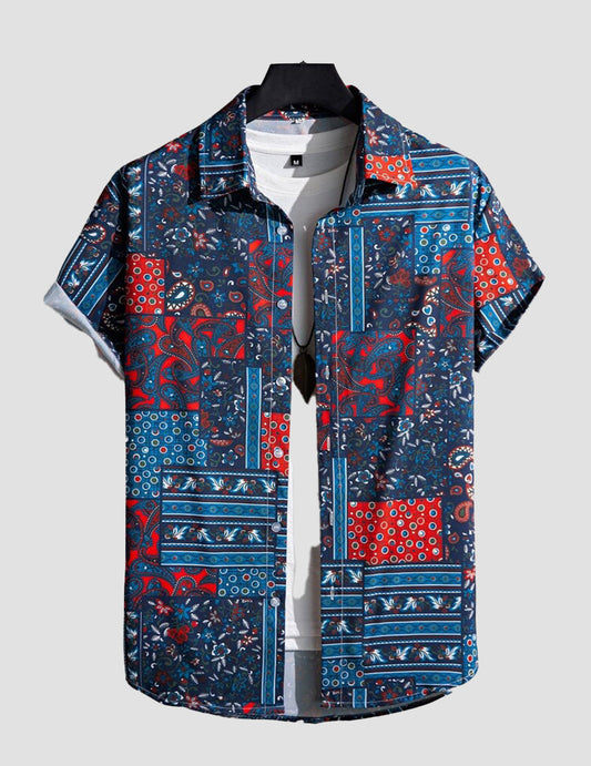 Men Random Patchwork Printed Shirt RoscoeShirts