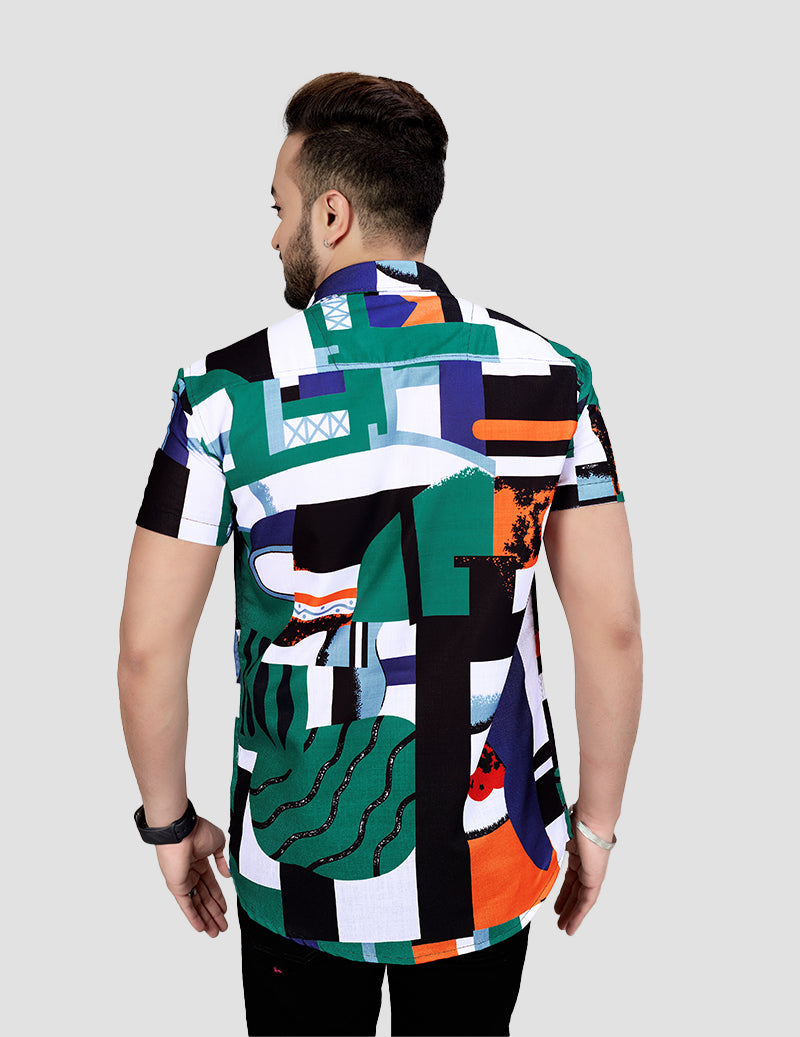 Cotton beach wear Half Sleeve Casual printed Shirt For Men RoscoeShirts