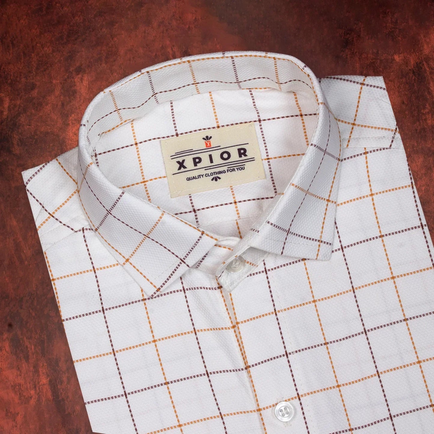 Men's Full Sleeves Checks Shirt Premium Collection Cotton Fabric White