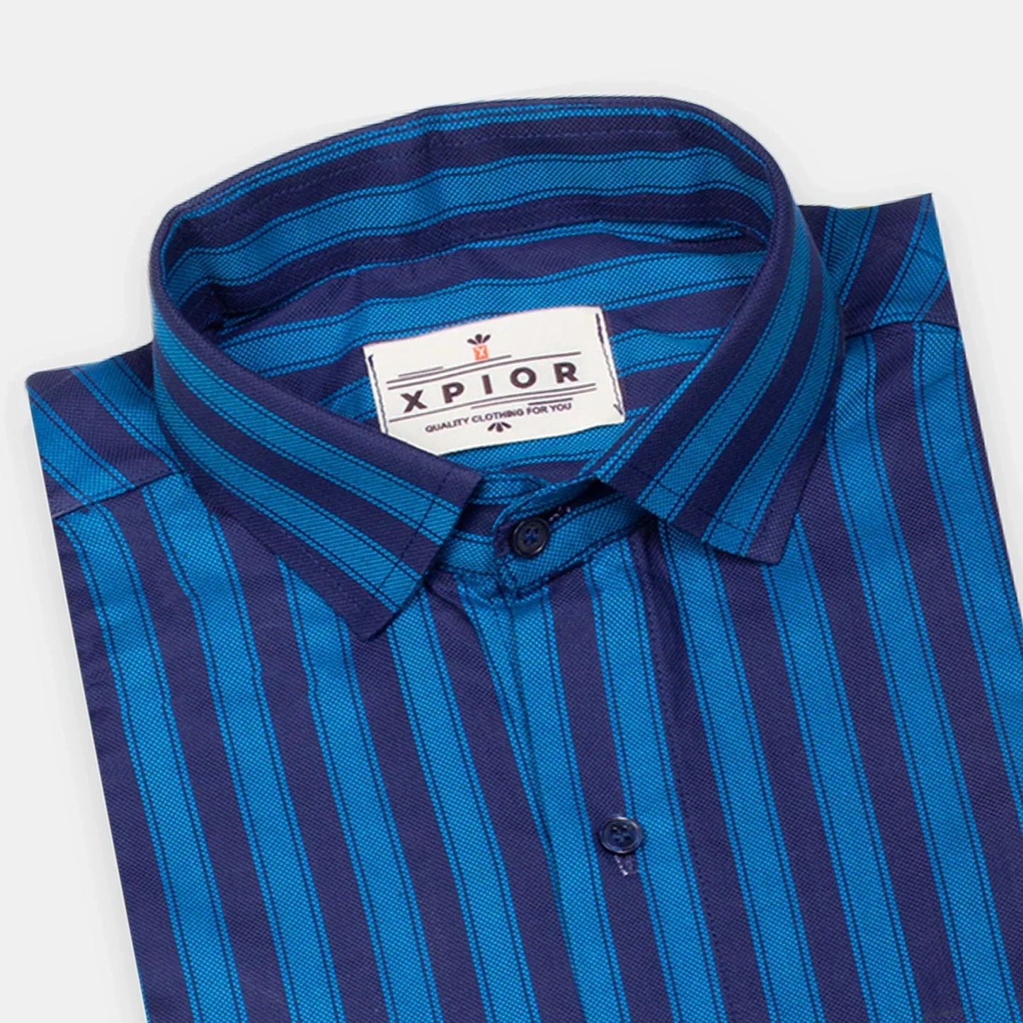 Men's Full Sleeves Lining Shirt Premium Collection Cotton Fabric Blue