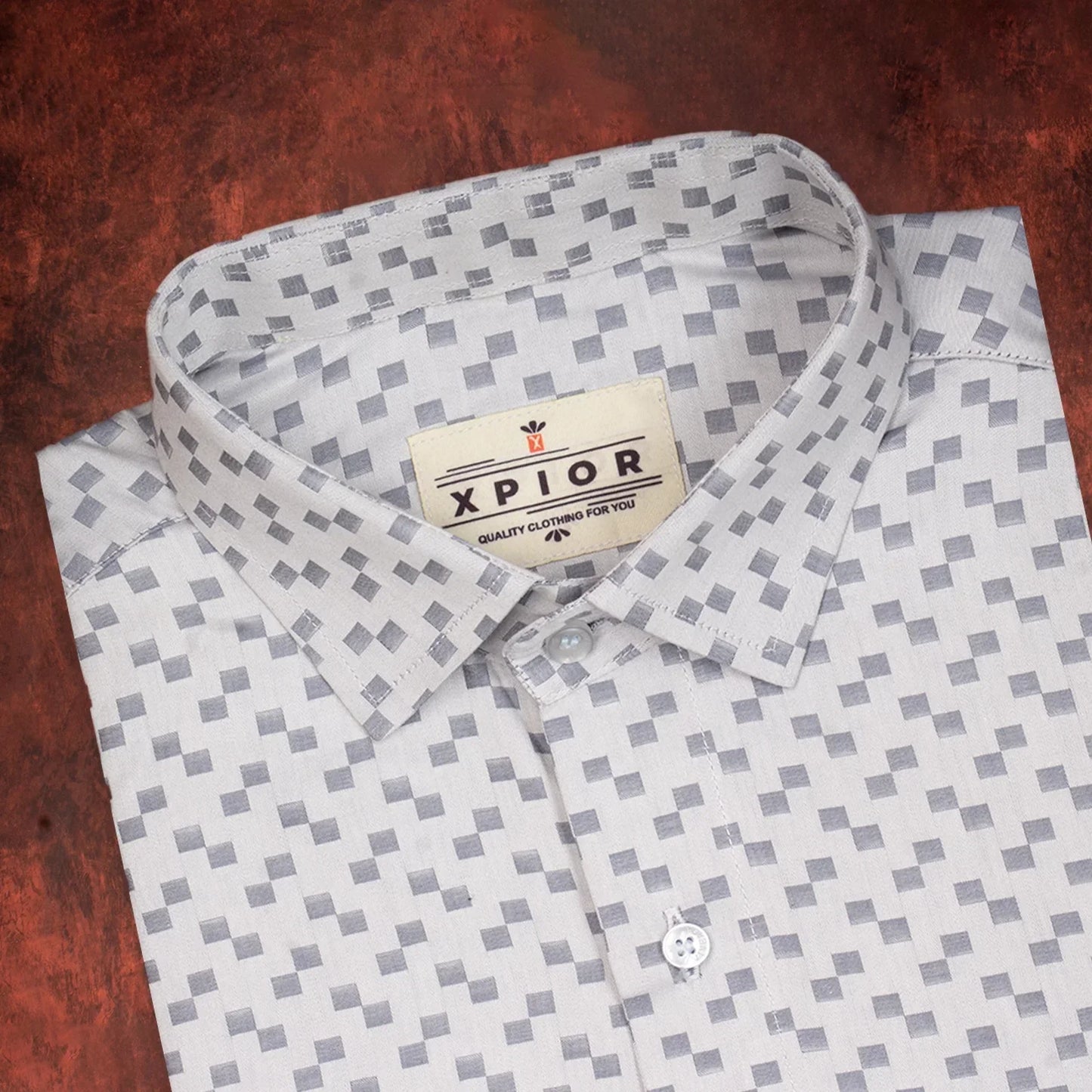 Men's Full Sleeves Square Pattern Shirt Premium Collection Cotton Fabric