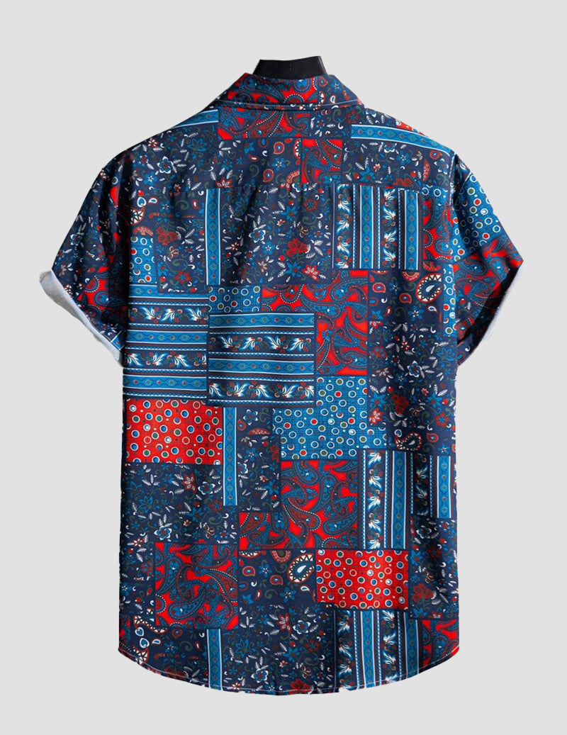 Men Random Patchwork Printed Shirt RoscoeShirts