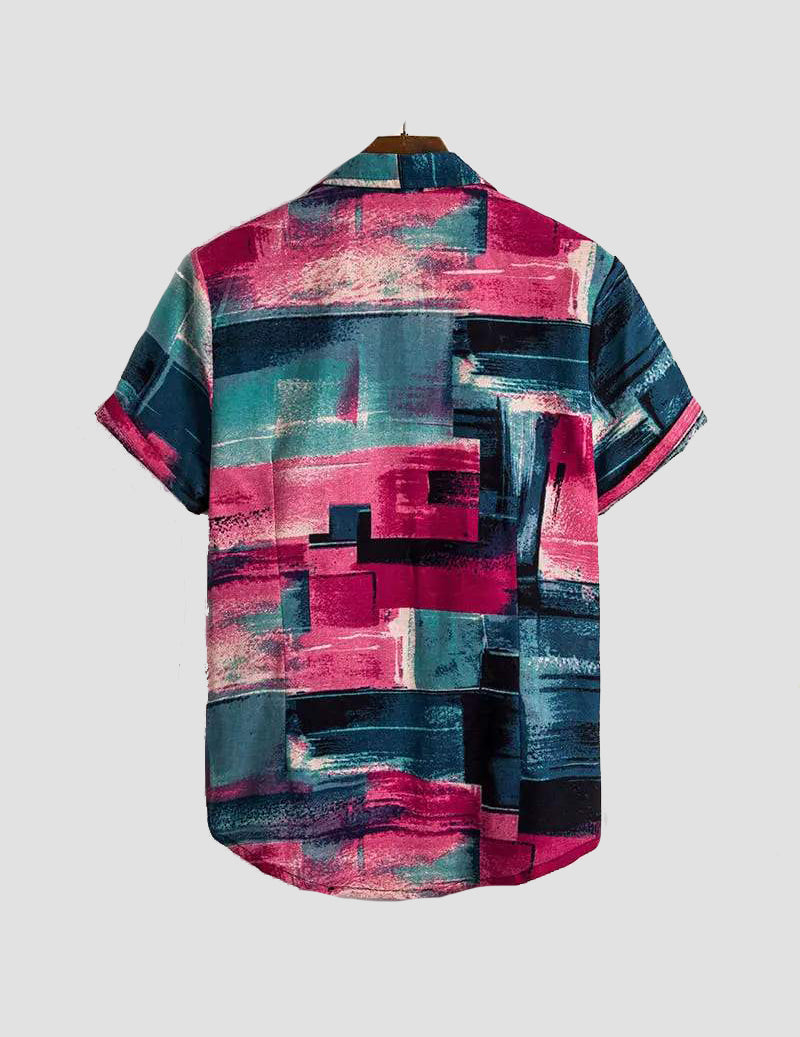 Mens Summer Colorful Plaid Printed Casual Shirts RoscoeShirts