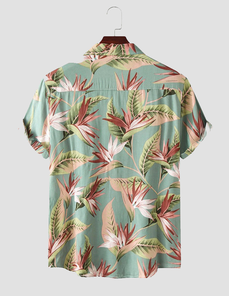 Poly Cotton Digital Printed Half Sleeve Shirt With Pocket For Men RoscoeShirts