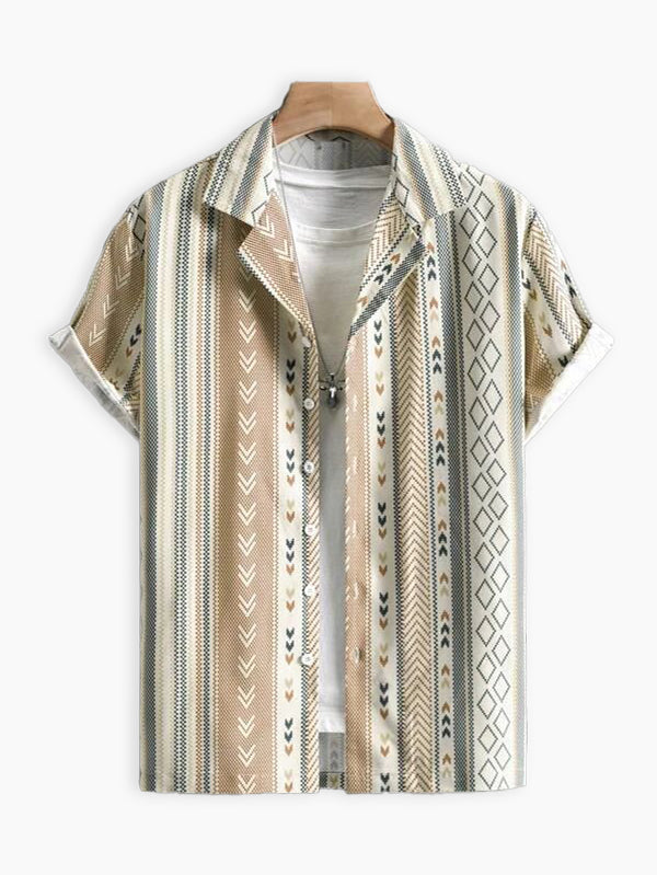 Oxford Line Design Beach and casual Multicolor Printed Shirt Cotton Material Half Sleeves Mens blackdock