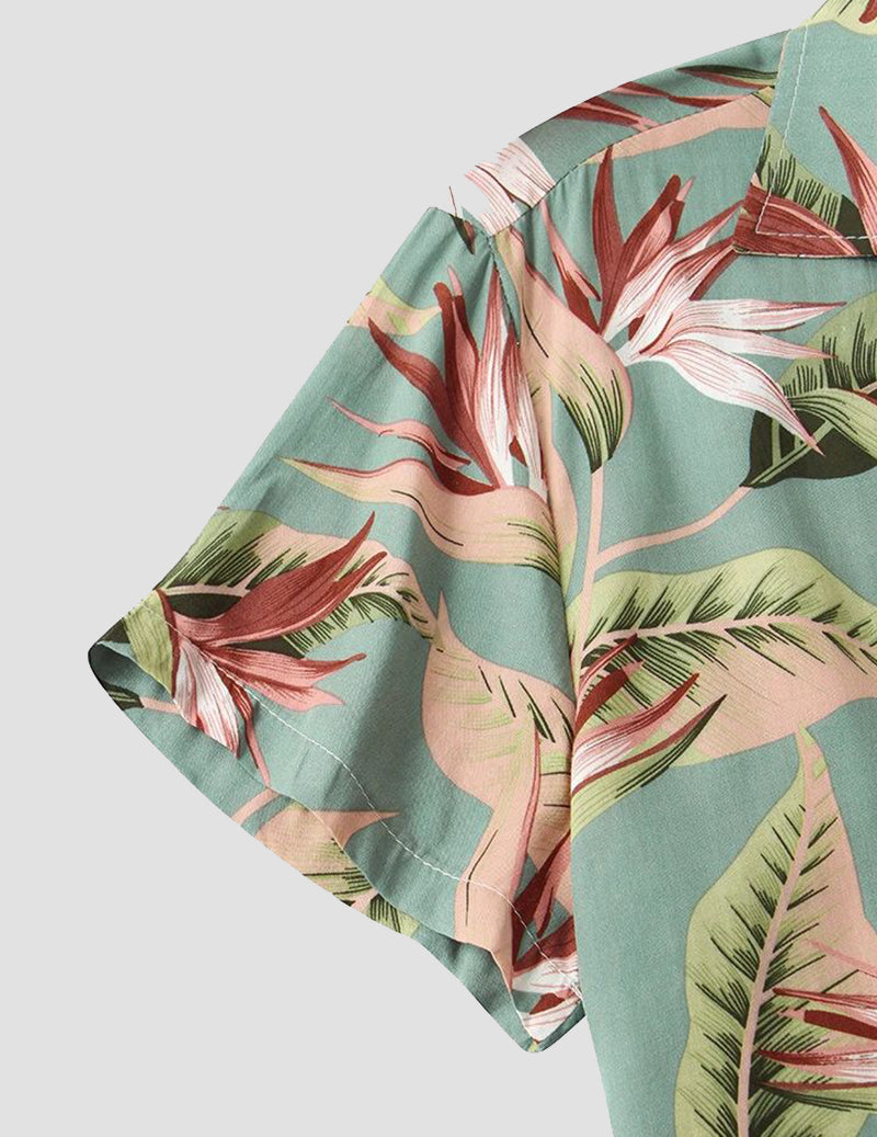 Poly Cotton Digital Printed Half Sleeve Shirt With Pocket For Men RoscoeShirts