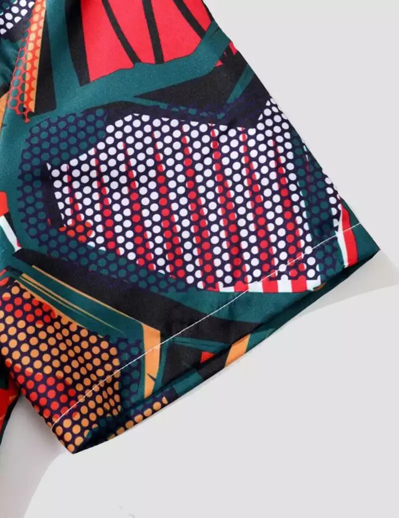 Military Pattern Printed Red Color Beach Mens Cotton Shirt Half Sleeves Available only in RoscoeShirts