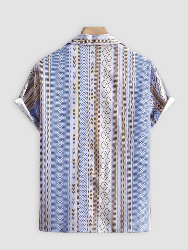 Blue Oxford Lining Beach and casual Multicolor Printed Shirt Cotton Material Half Sleeves Mens blackdock