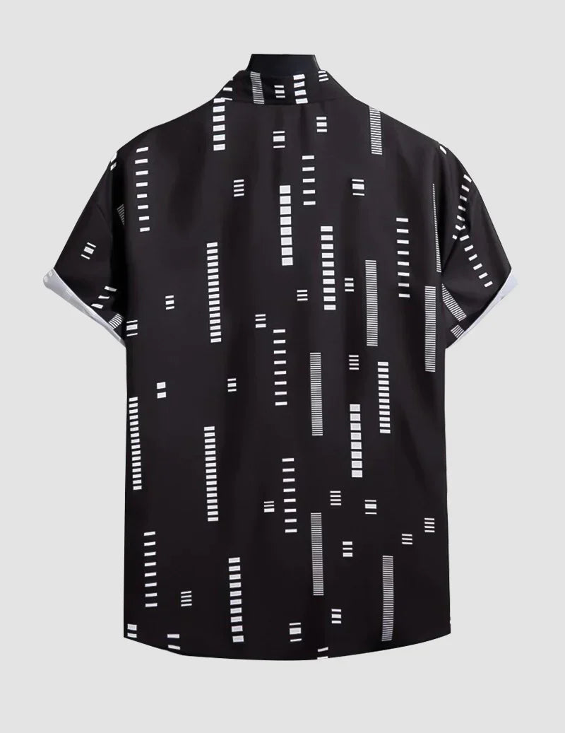 Black Color Beach and casual Multicolor printed Shirt Cotton Material Half Sleeves Mens RoscoeShirts