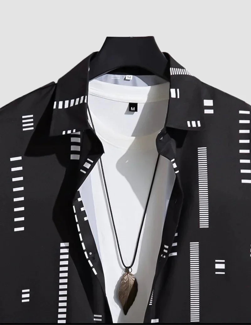 Black Color Beach and casual Multicolor printed Shirt Cotton Material Half Sleeves Mens RoscoeShirts