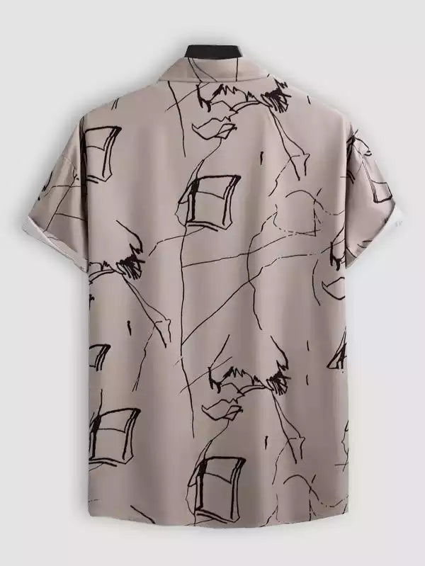 Blue and Gray Cheese Design Beach and casual Multicolor Printed Shirt Cotton Material Half Sleeves Mens blackdock