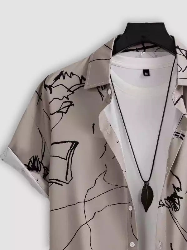 Blue and Gray Cheese Design Beach and casual Multicolor Printed Shirt Cotton Material Half Sleeves Mens blackdock