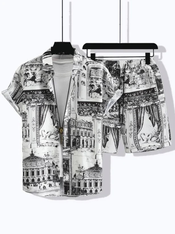 Black and White Mahal Design Co-ords Set