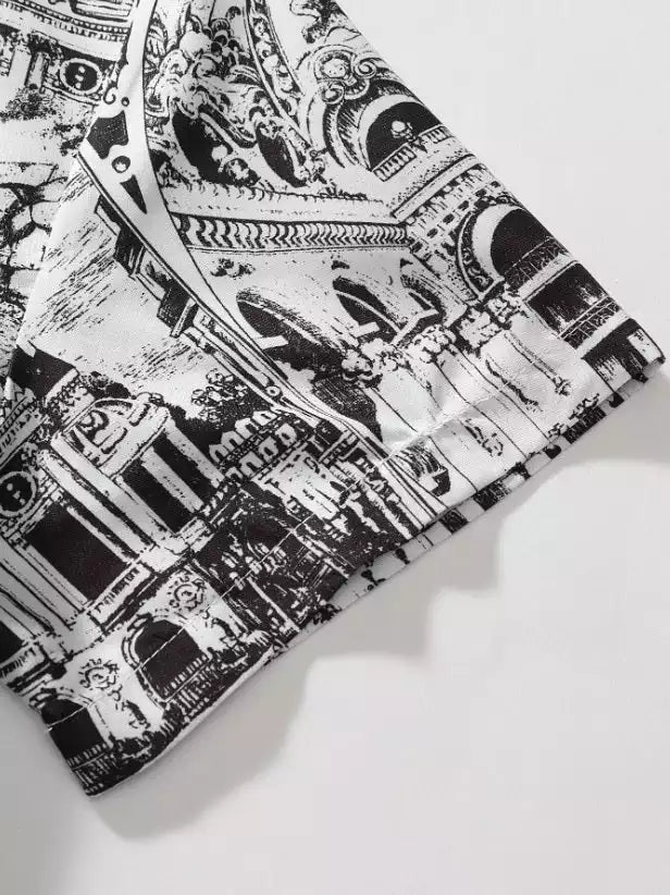 Black and White Mahal Design Co-ords Set