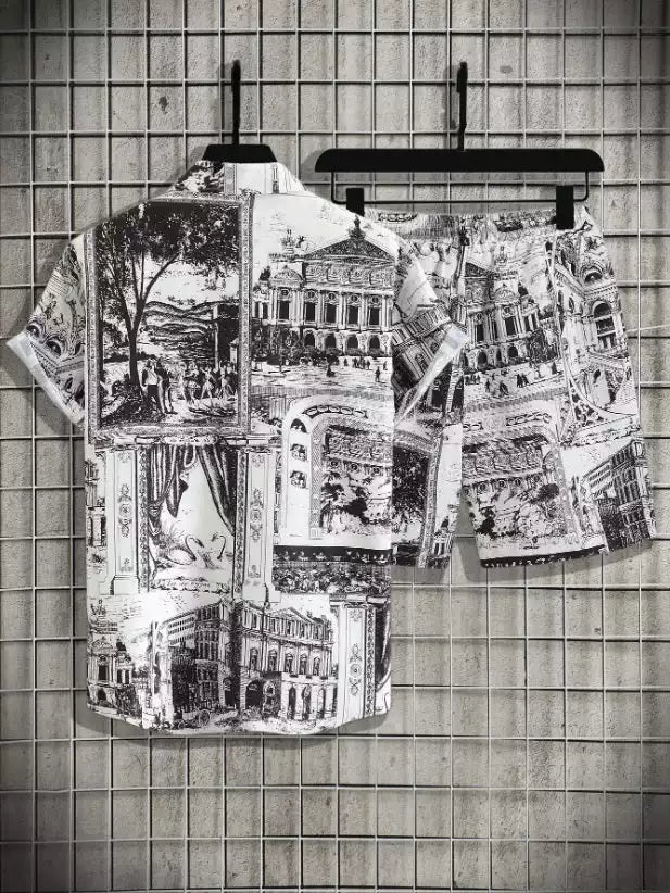 Black and White Mahal Design Co-ords Set