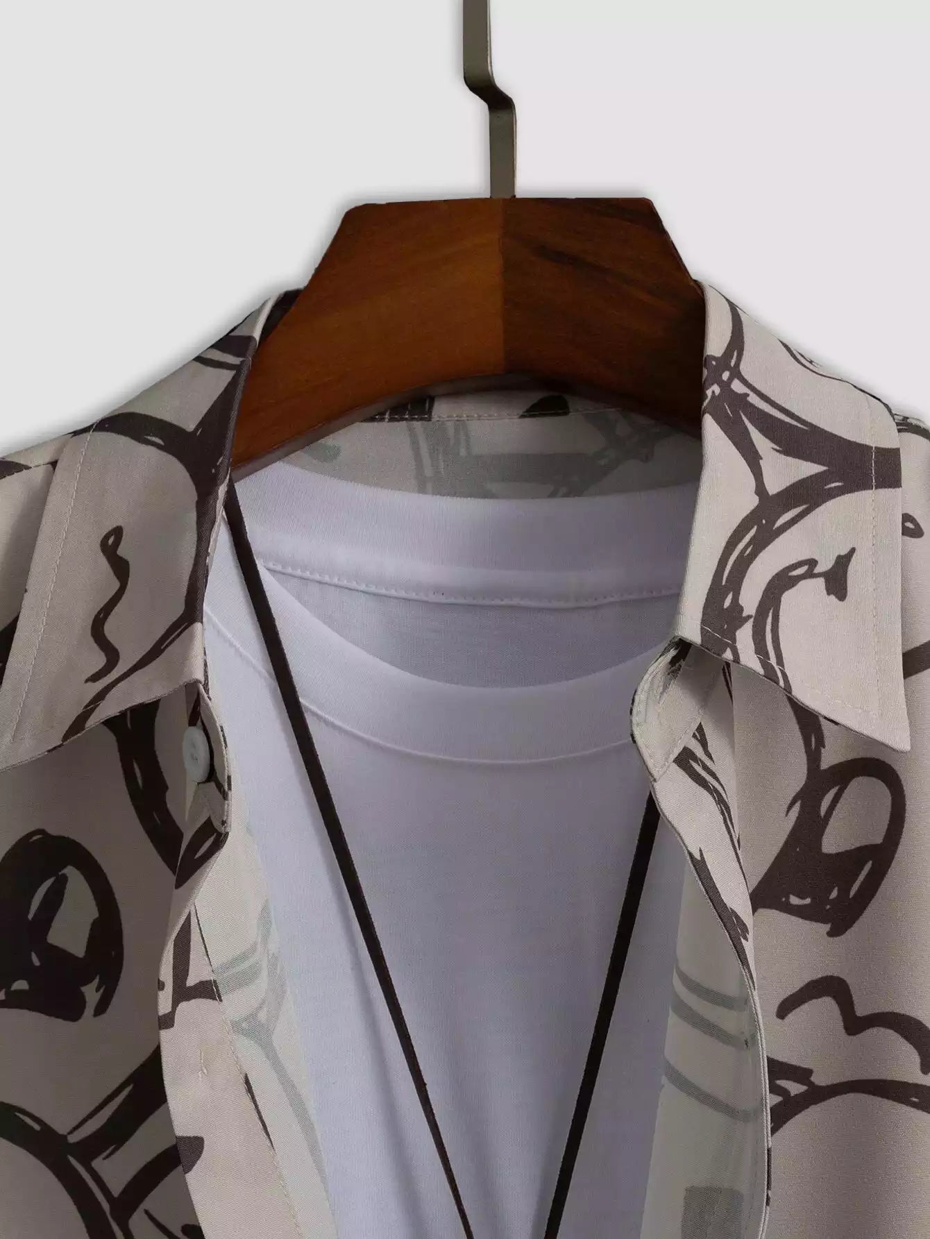 Gray and White Emoji Design Beach and casual Multicolor Printed Shirt Cotton Material Half Sleeves Mens blackdock