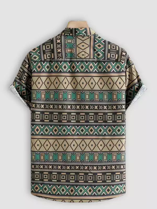 Illusion Design Beach and casual Multicolor Printed Shirt Cotton Material Half Sleeves Mens blackdock