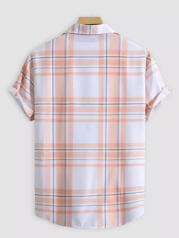 Orange and White Design Beach and casual Multicolor Printed Shirt Cotton Material Half Sleeves Mens blackdock