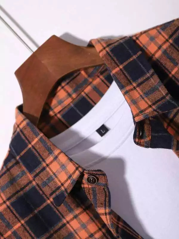 Orange Blocks Design Beach and casual Multicolor Printed Shirt Cotton Material Half Sleeves Mens blackdock