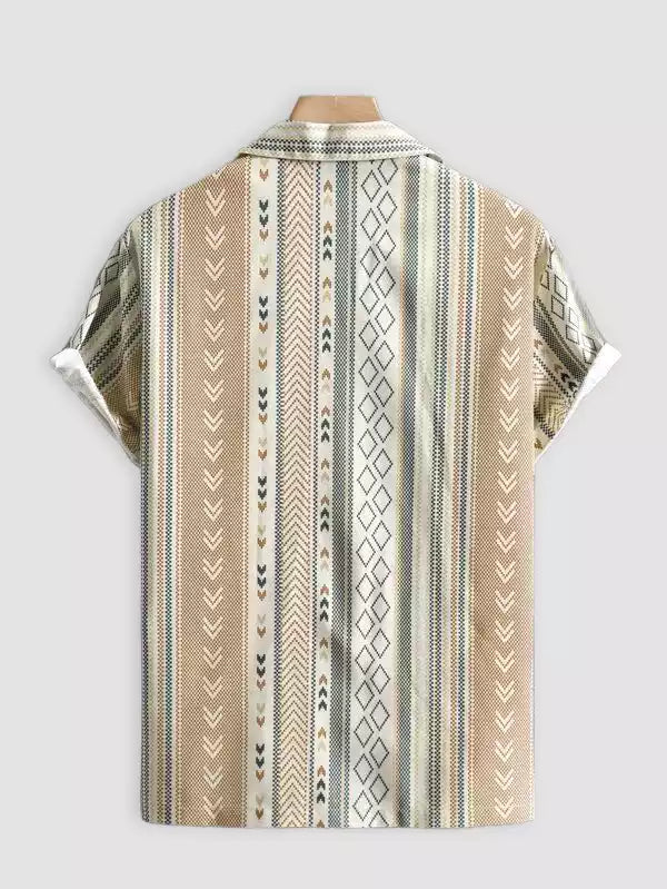Oxford Line Design Beach and casual Multicolor Printed Shirt Cotton Material Half Sleeves Mens blackdock