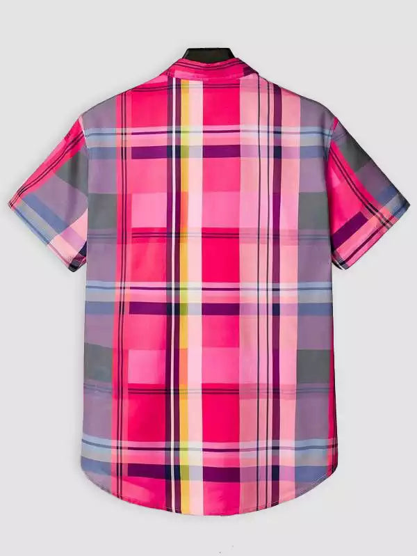 Hot Pink Design Beach and casual Multicolor Printed Shirt Cotton Material Half Sleeves Mens blackdock