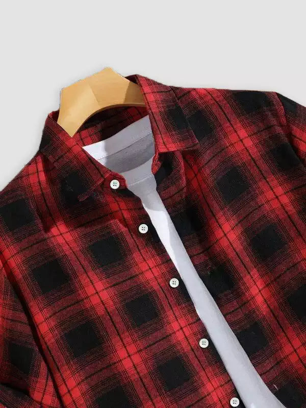 Red Square Blocks Design Beach and casual Multicolor Printed Shirt Cotton Material Half Sleeves Mens blackdock