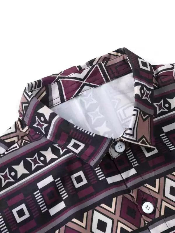 White and Purple Design Beach and casual Multicolor Printed Shirt Cotton Material Half Sleeves Mens blackdock