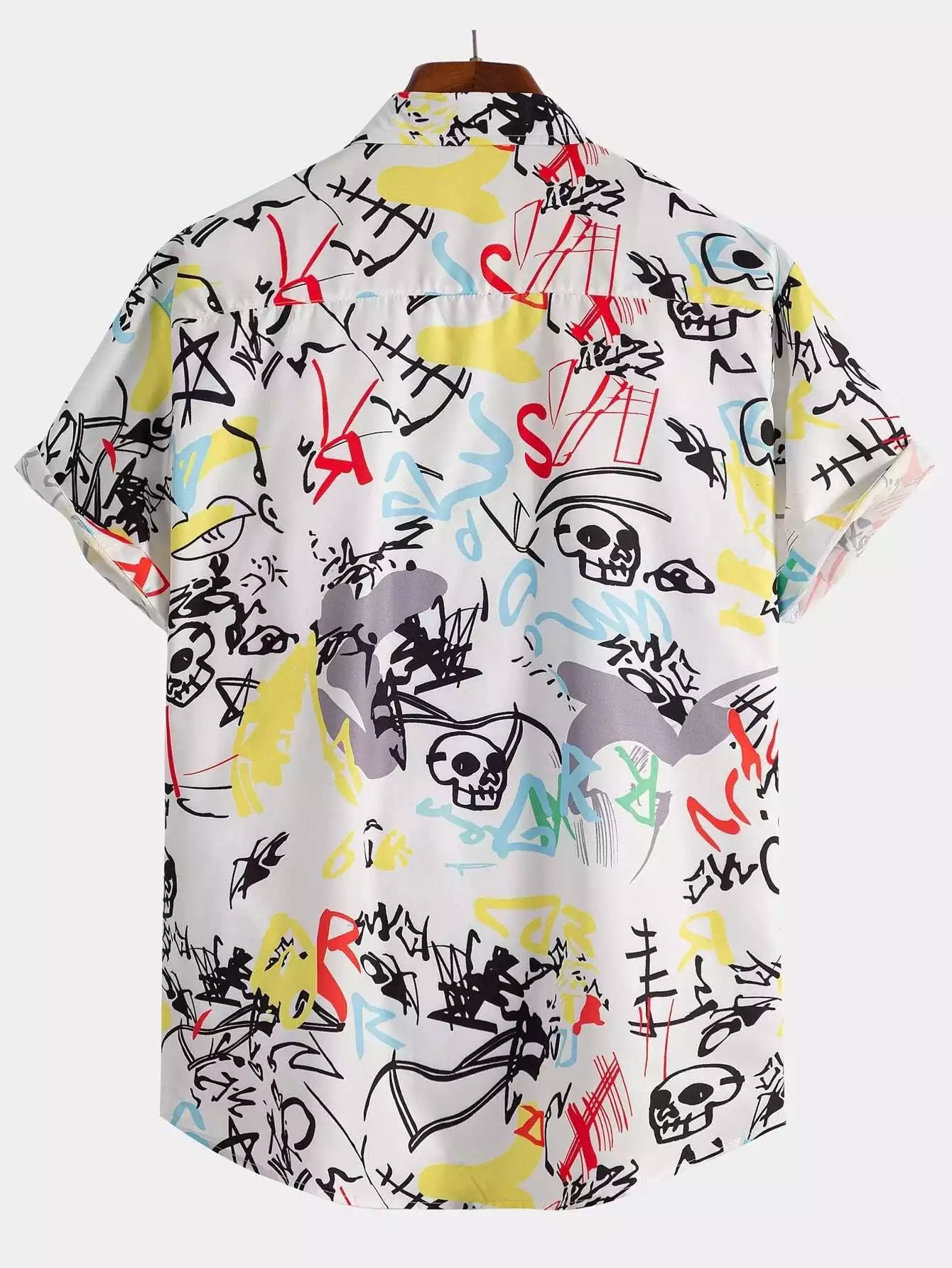 Halloween Pattern Beach and casual Multicolor Printed Shirt Cotton Material Half Sleeves Mens blackdock