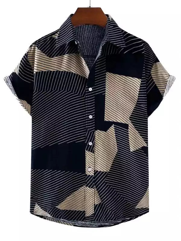 Tender Pattern Beach and casual Multicolor Printed Shirt Cotton Material Half Sleeves Mens blackdock