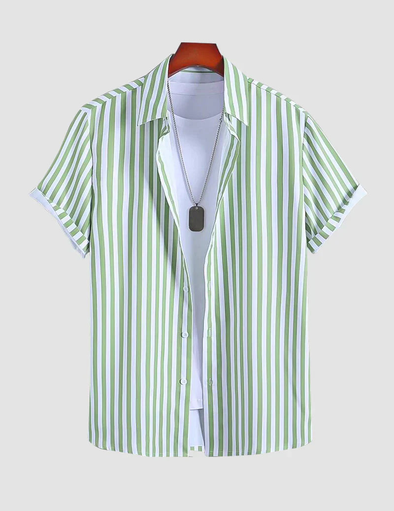 Green Lining Beach and casual Multicolor Printed Shirt Cotton Material Half Sleeves Mens RoscoeShirts