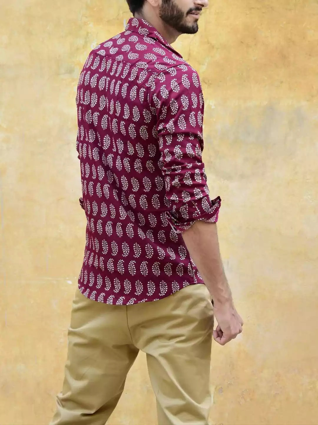 Tender Pattern printed Pink Color Men's Cotton Casual Shirt Half Sleeve available on RoscoeShirts