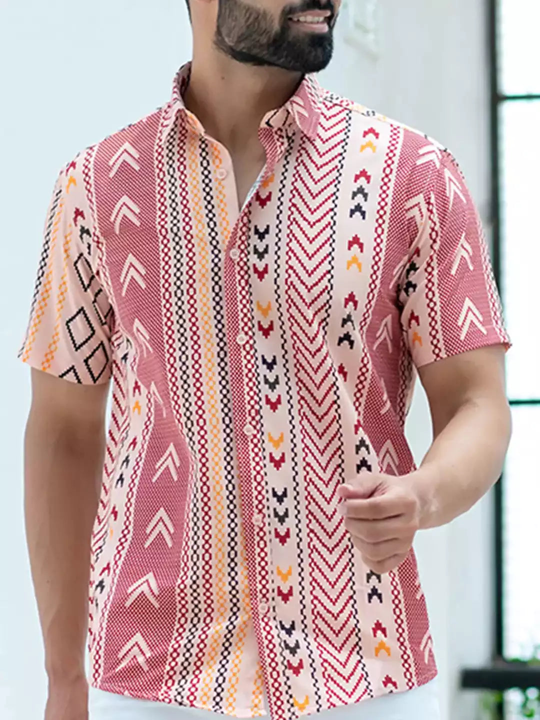 Doodles Pattern MultiColor printed Men's Cotton Casual Shirt Half Sleeve available on RoscoeShirts