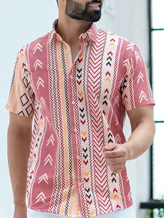 Doodles Pattern MultiColor printed Men's Cotton Casual Shirt Half Sleeve available on RoscoeShirts