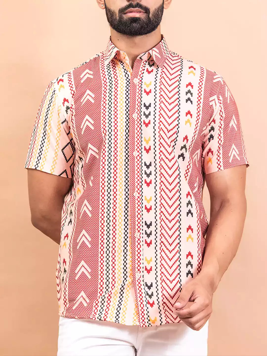 Doodles Pattern MultiColor printed Men's Cotton Casual Shirt Half Sleeve available on RoscoeShirts