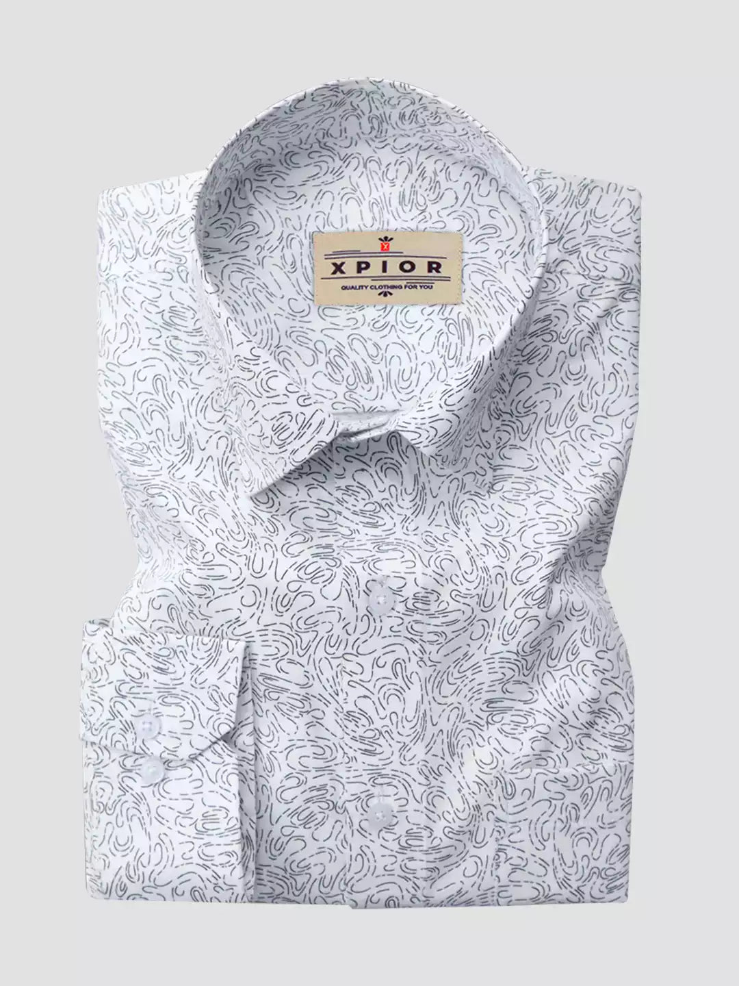 Black and White Design Office Shirt for Men Full Sleeves