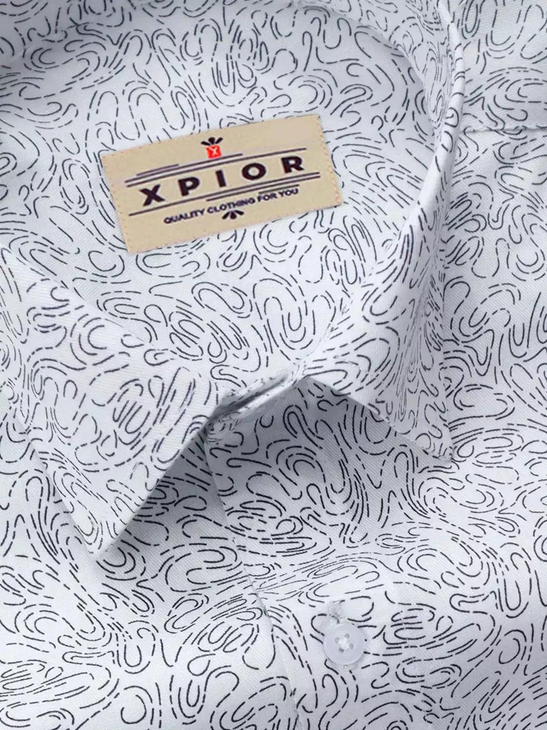 Black and White Design Office Shirt for Men Full Sleeves