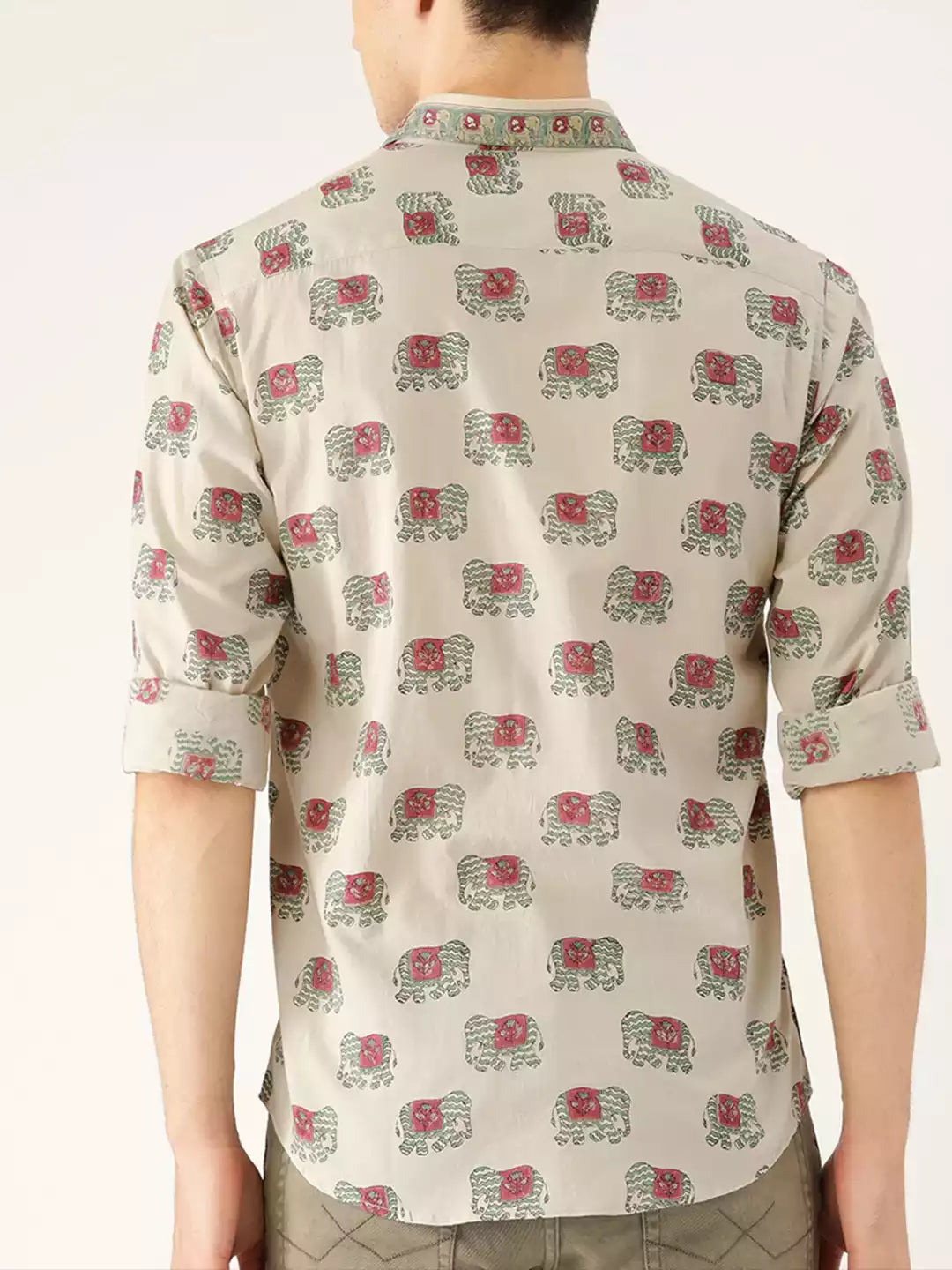Elephant Printed MultiColor Men's Cotton Casual Shirt Half Sleeve available on RoscoeShirts