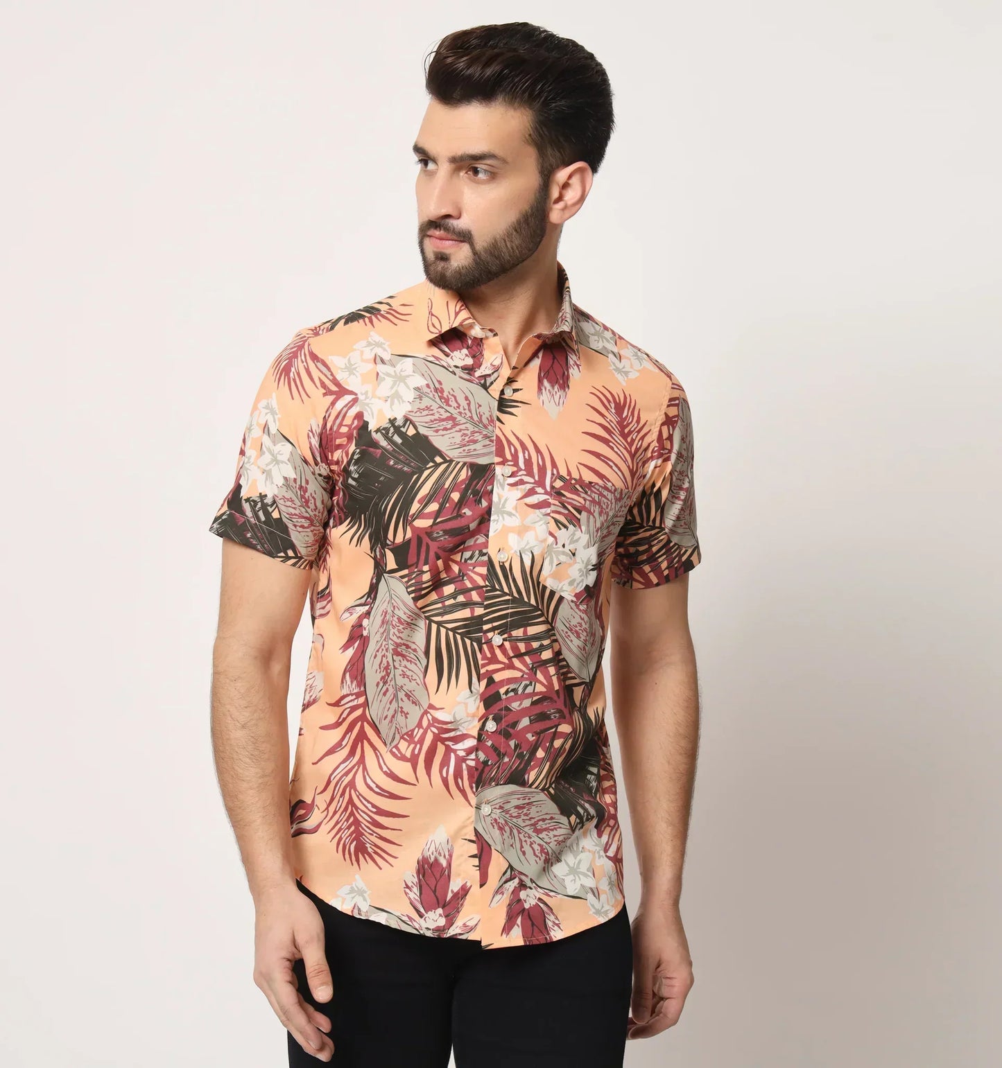 Tender Pattern Printed Casual Cotton Shirt Half Sleeves Multicolor for Men