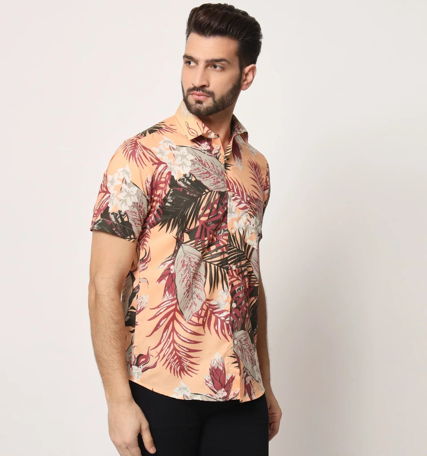 Tender Pattern Printed Casual Cotton Shirt Half Sleeves Multicolor for Men