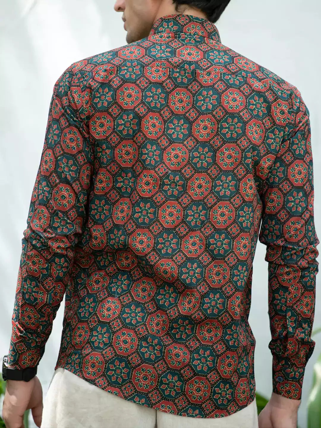 Unique Jaipuri Printed Color Men's Cotton Casual Shirt Half Sleeve available on RoscoeShirts