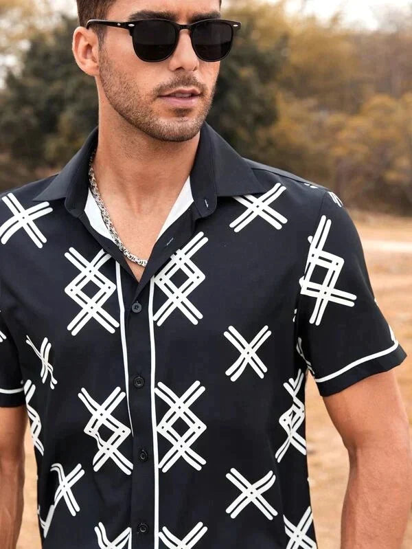 Cross Pattern Printed Co-ords Set